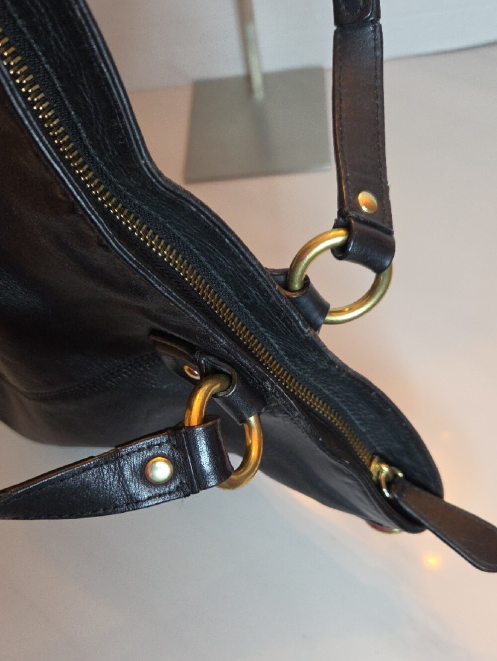 Coach Campbell Belle Carryall Shoulder Black Leather Bag - Style F24683 - Picture 10 of 12